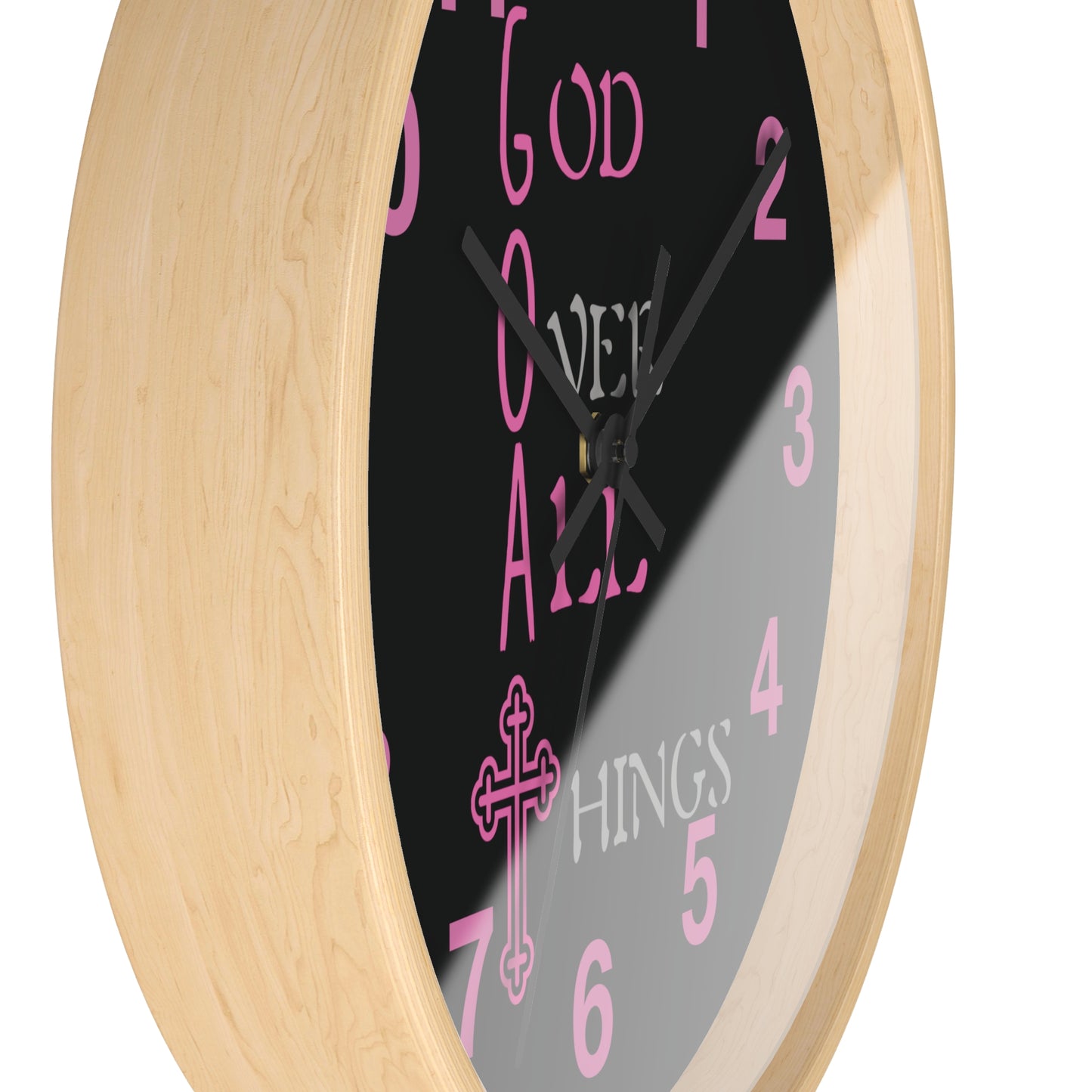 Inspirational God Over All Things Wall Clock - Faith-Based Home Decor