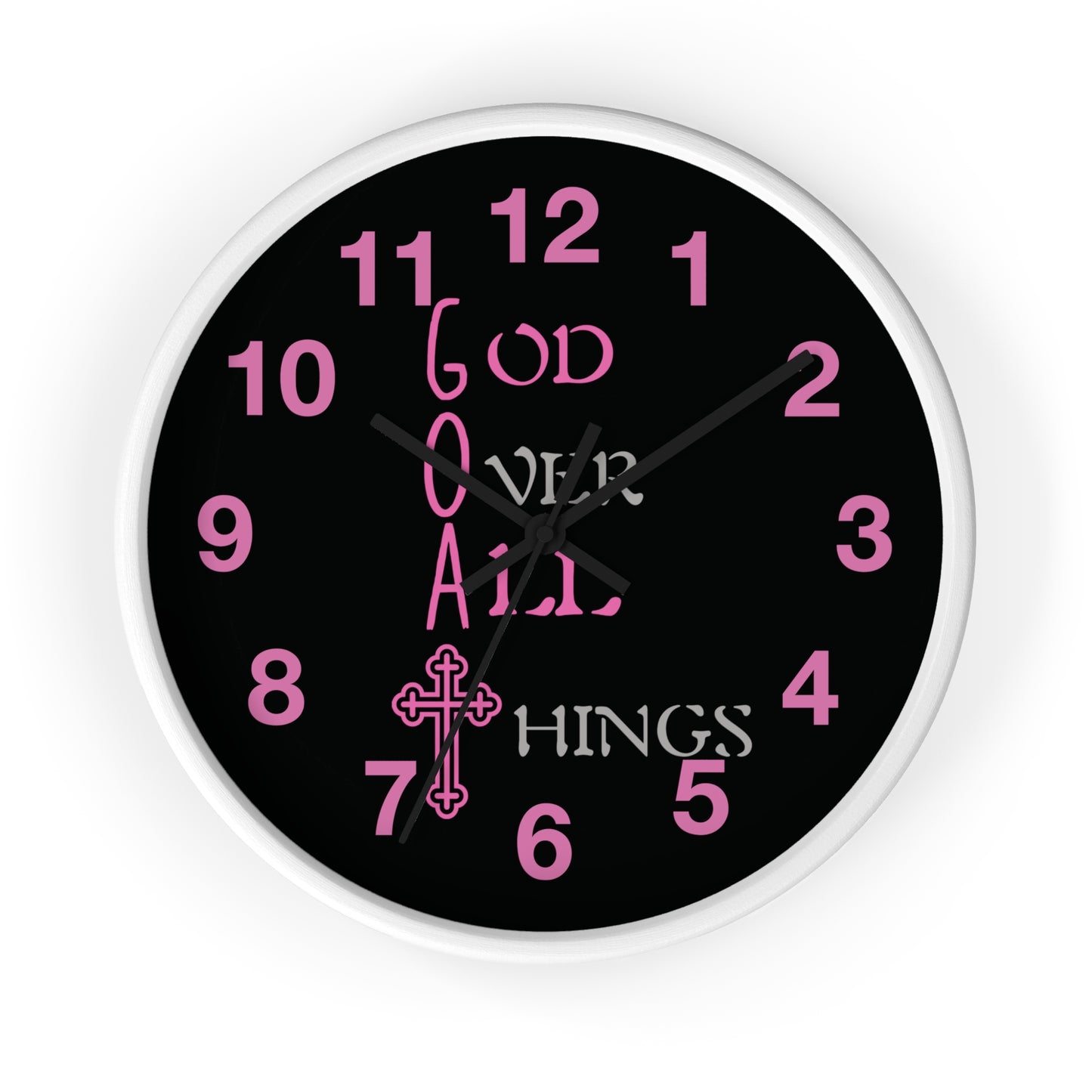 Inspirational God Over All Things Wall Clock - Faith-Based Home Decor