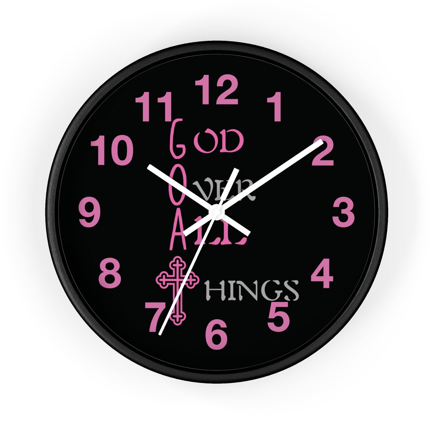 Inspirational God Over All Things Wall Clock - Faith-Based Home Decor