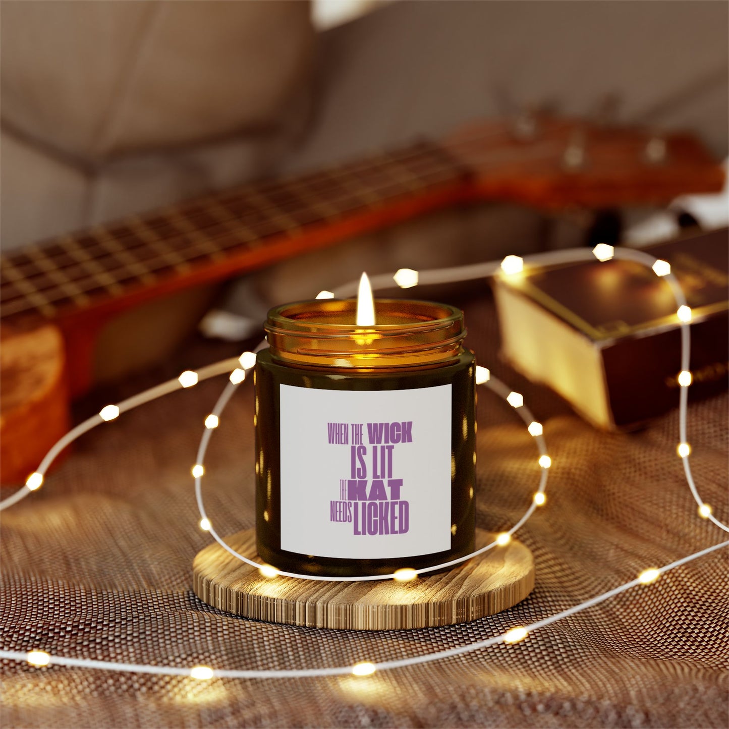 Humorous Scented Candle - "When the Wick is Lit, That Needs Licked" - Coconut Apricot Wax (4oz, 9oz)