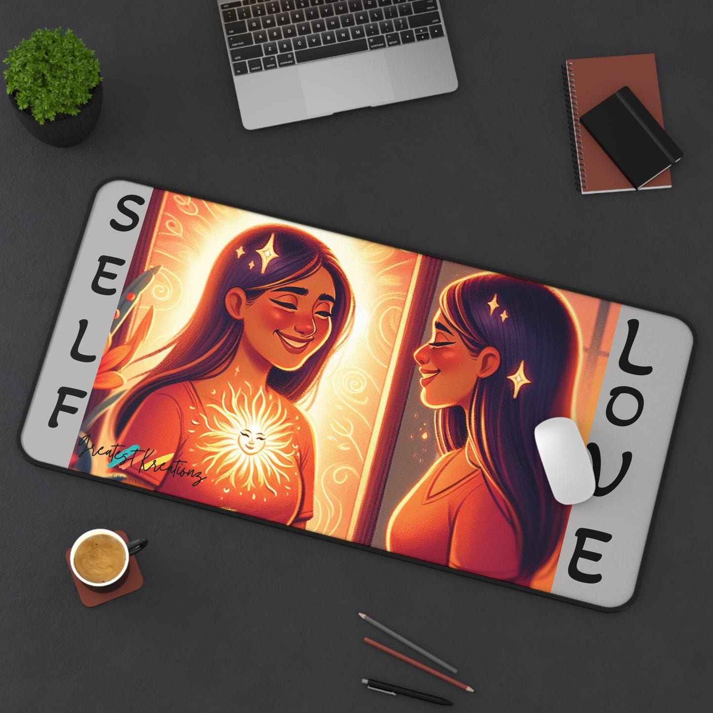 Self Love Desk Mat - Inspirational Office Mat for Positive Vibes