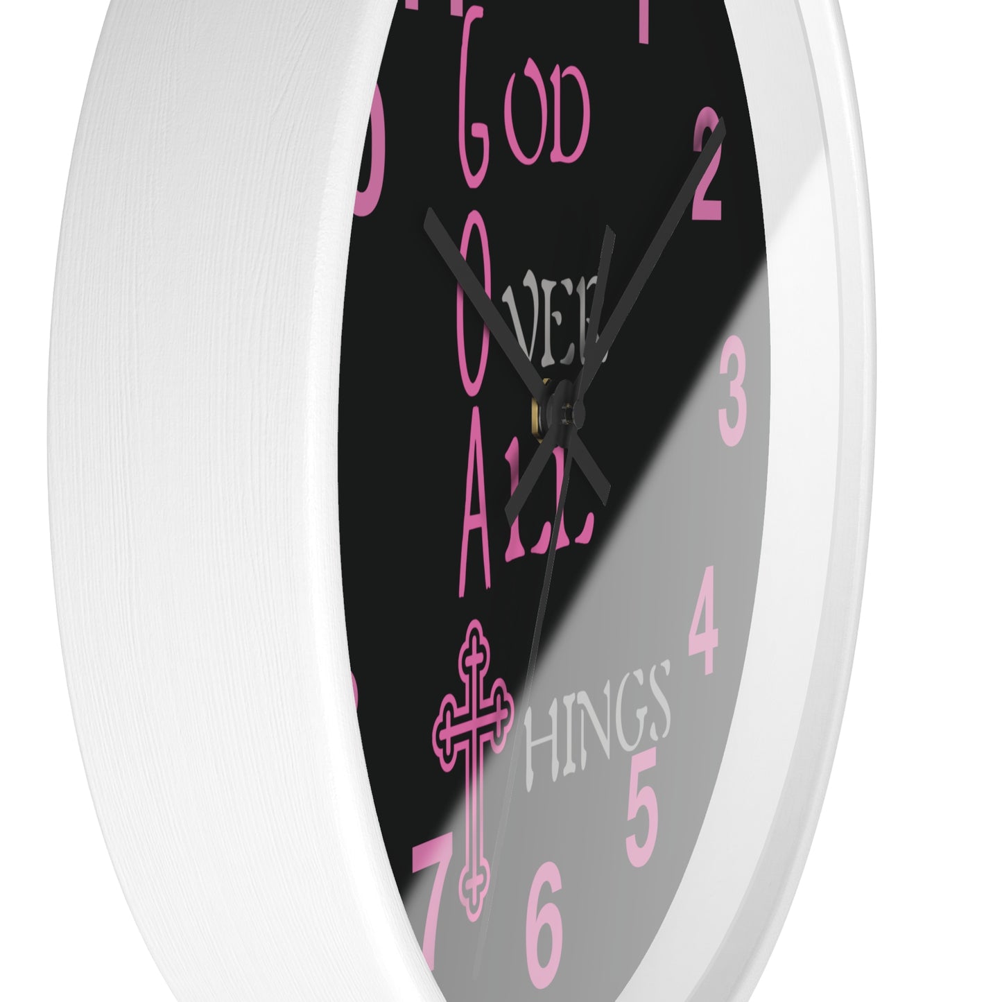 Inspirational God Over All Things Wall Clock - Faith-Based Home Decor