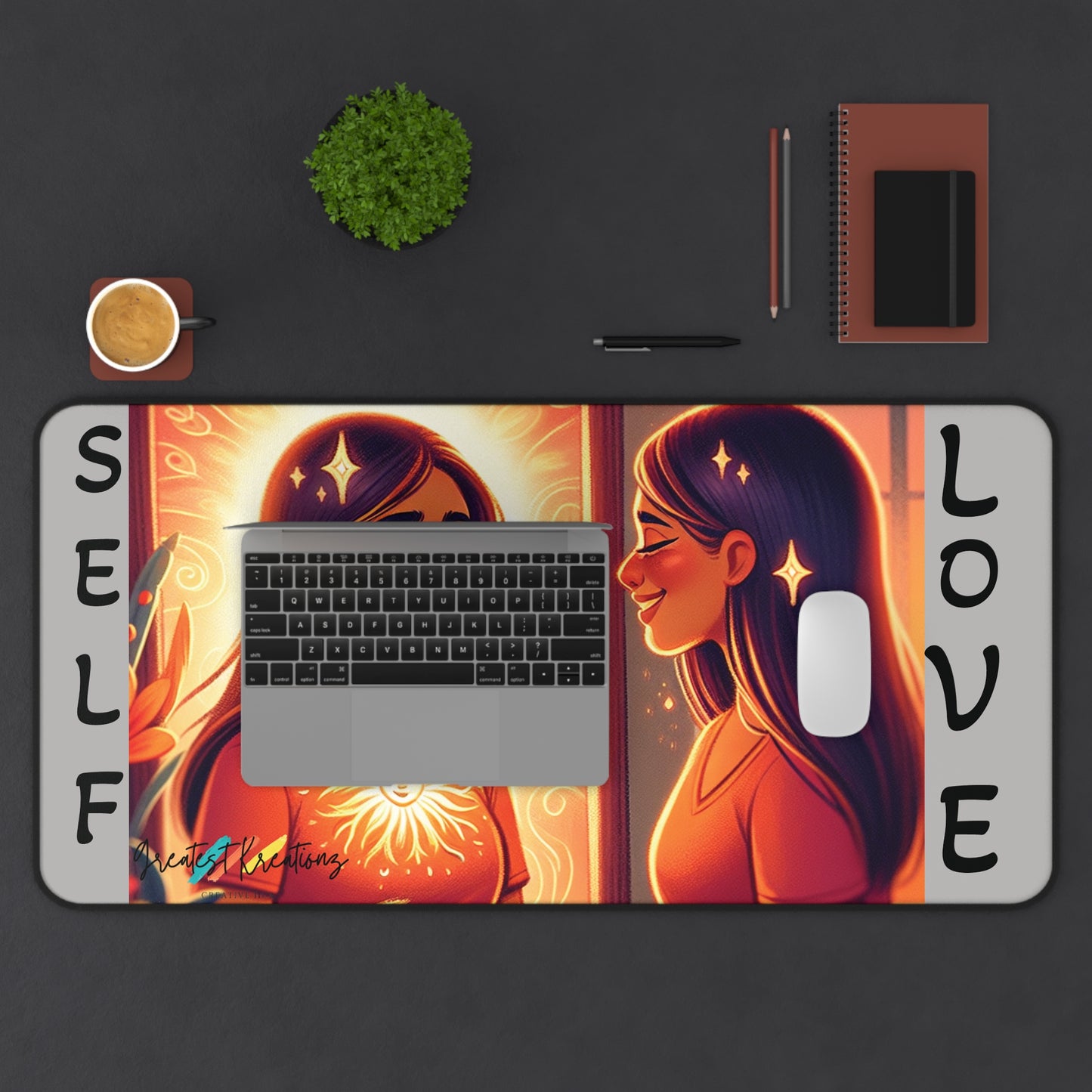 Self Love Desk Mat - Inspirational Office Mat for Positive Vibes