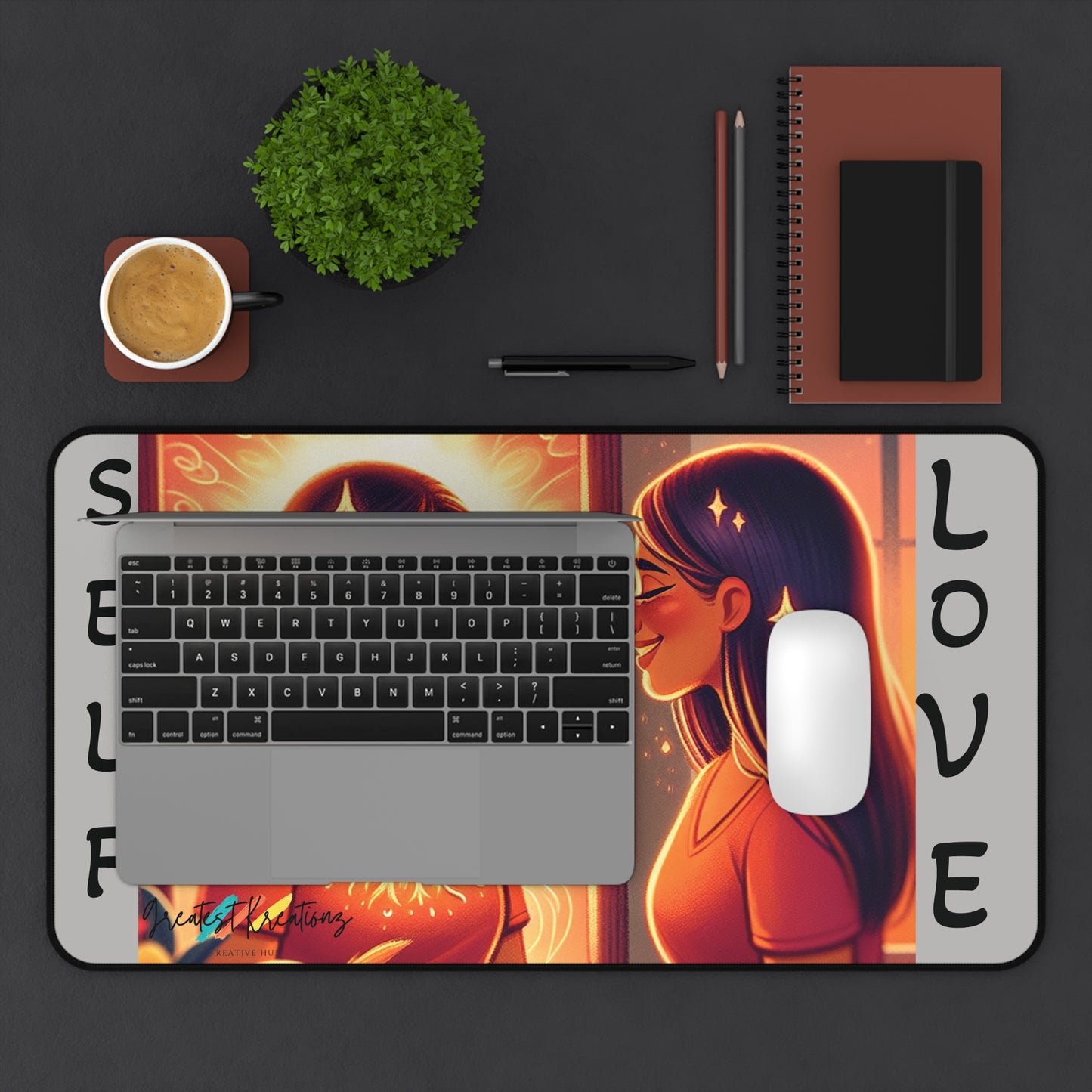 Self Love Desk Mat - Inspirational Office Mat for Positive Vibes