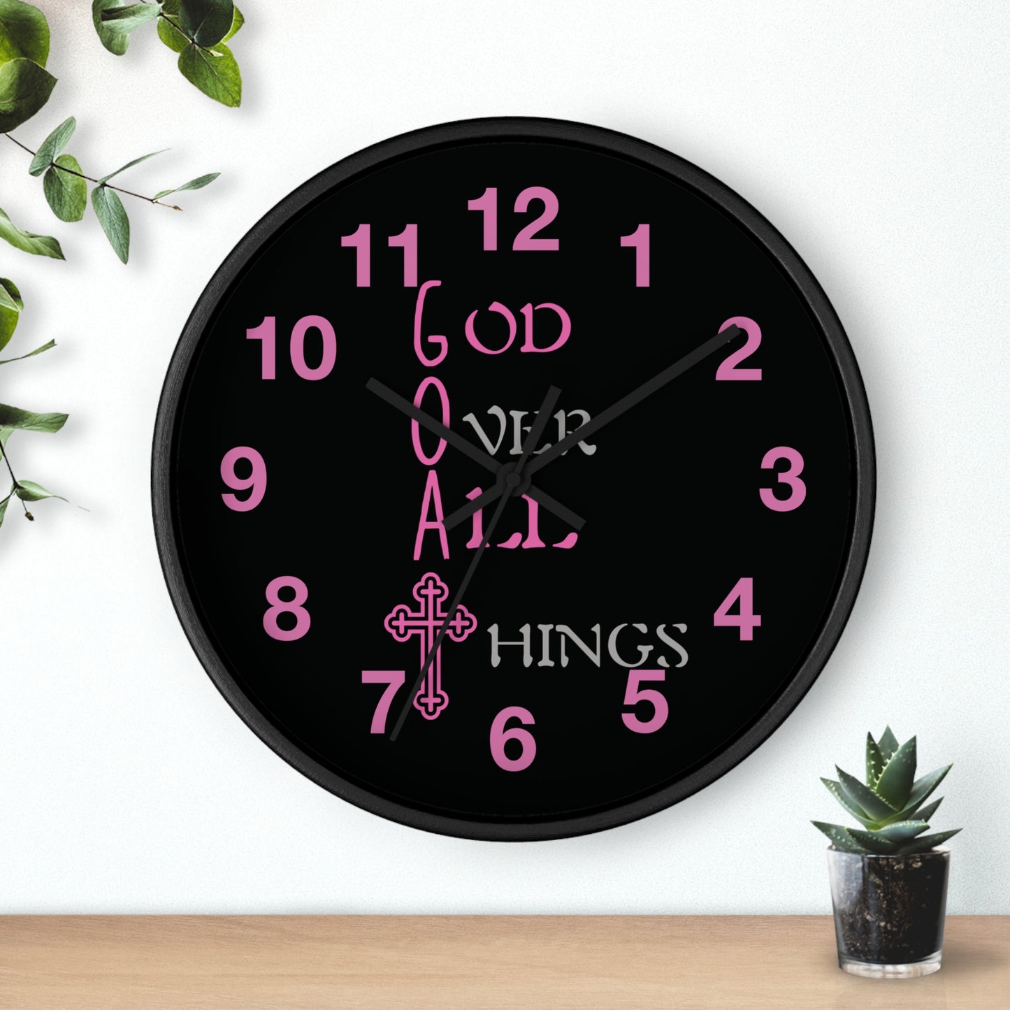 Inspirational God Over All Things Wall Clock - Faith-Based Home Decor