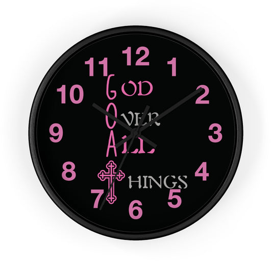 Inspirational God Over All Things Wall Clock - Faith-Based Home Decor