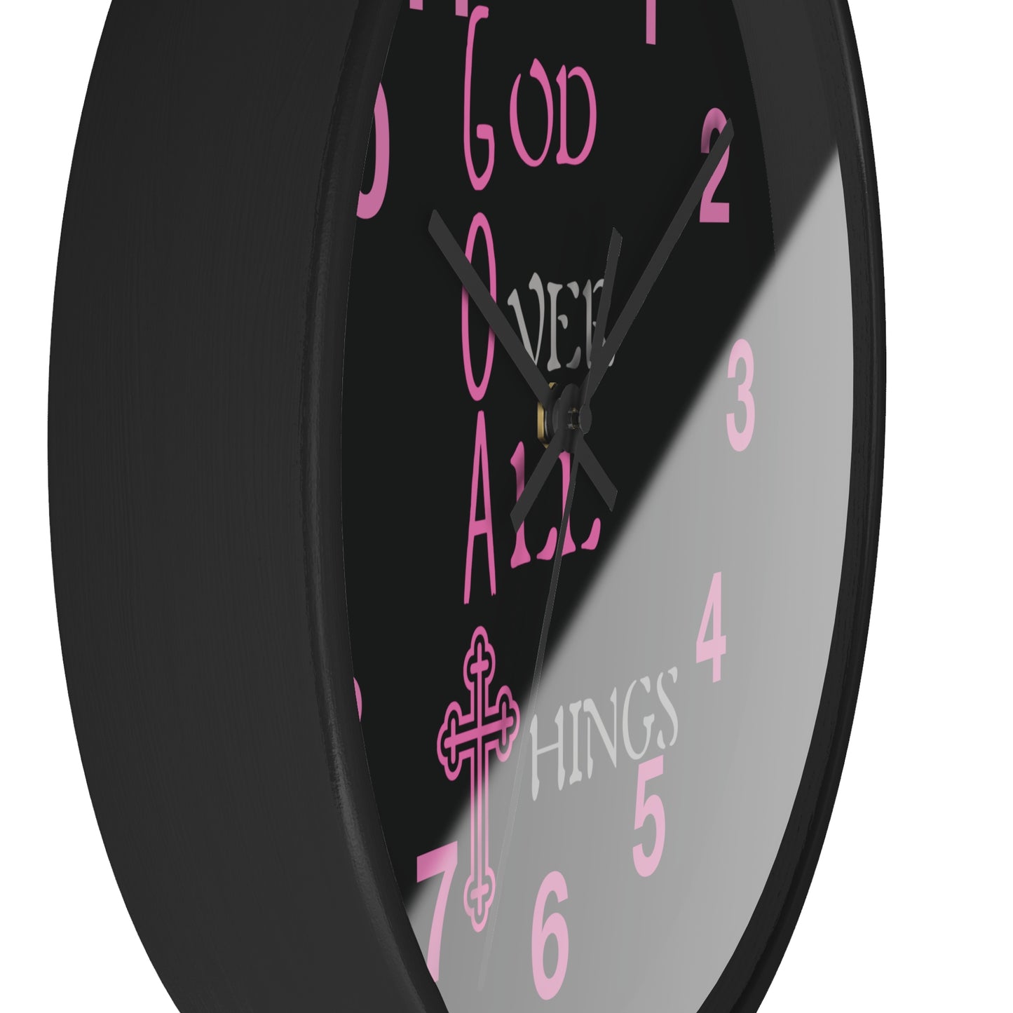 Inspirational God Over All Things Wall Clock - Faith-Based Home Decor