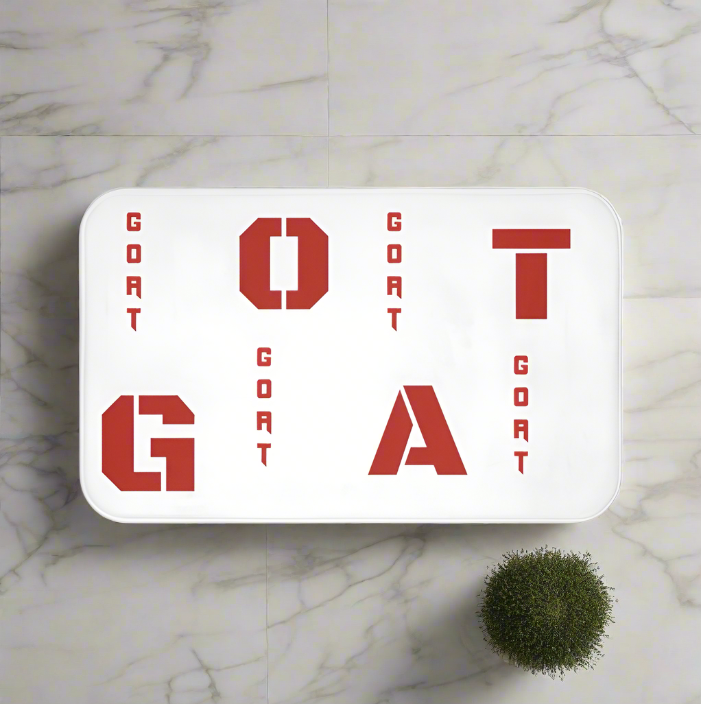 G.O.A.T. Bath Mat Stylish Bathroom Decor, Perfect for Gift, Sports Lovers, Home Decor, Motivational Quotes, Gifting